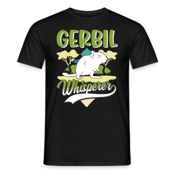 Gerbil Whisperer Racing Rat Gift Gerbil - Men's T-Shirt - black - Front - AI Model Male 178 light (178cm)