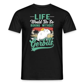 Gerbille Cadeau Rat de course mongol Gerbille - T-shirt homme - noir - Devant - AI Model Male 178 light (178cm)