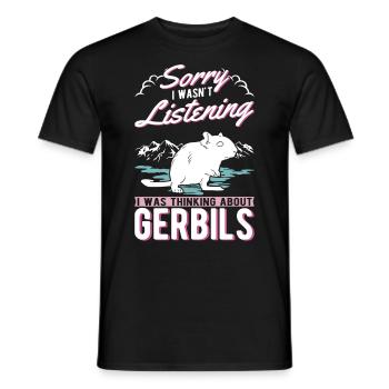 Gerbille Cadeau Rat de course mongol Gerbille - T-shirt homme - noir - Devant - AI Model Male 178 light (178cm)
