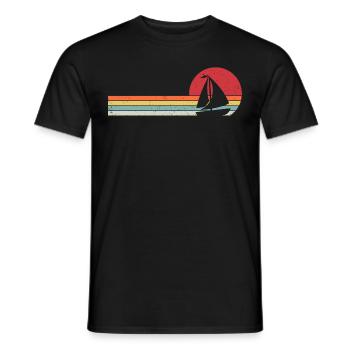 bateau à voile retro t-shirt voilier bateau - T-shirt homme - noir - Devant - AI Model Male 178 light (178cm)