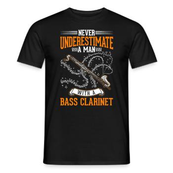 clarinettiste basse homme clarinettiste basse - T-shirt homme - noir - Devant - AI Model Male 178 light (178cm)
