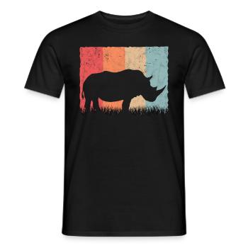Nashorn Retro Rhino Vintage - Men's T-Shirt - black - Front - AI Model Male 178 light (178cm)