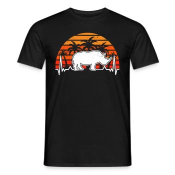 Rhino Heartbeat Rhino - Men's T-Shirt - black - Front - AI Model Male 178 light (178cm)