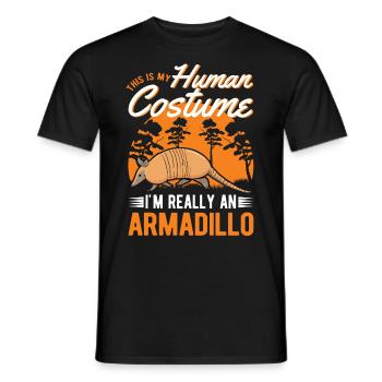 Armadillo Human Costume Gürteltier - Men's T-Shirt - black - Front - AI Model Male 178 light (178cm)