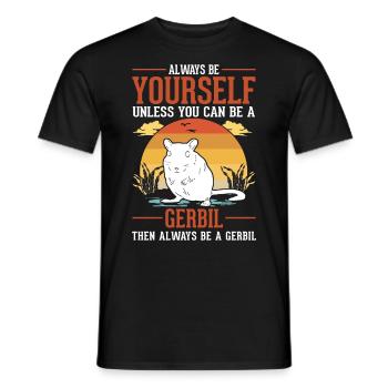 Gerbil Gift Racing Rat Gerbil - Men's T-Shirt - black - Front - AI Model Male 178 light (178cm)