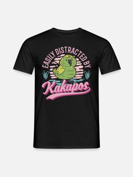 Easily distracted by Kakapos - Männer T-Shirt - Schwarz