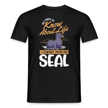 Cadeau de phoque Phoque Lion de mer - T-shirt homme - noir - Devant - AI Model Male 178 light (178cm)