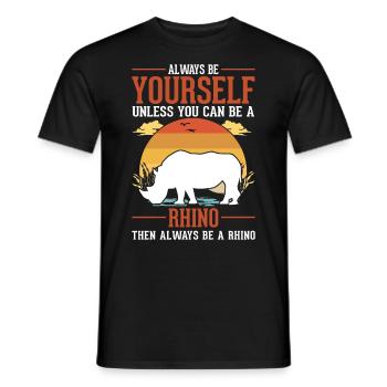 Rhinocéros Rhinocéros Rhinocéros - T-shirt homme - noir - Devant - AI Model Male 178 light (178cm)