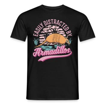 Easily distracted by Armadillos Armadillo - Men's T-Shirt - black - Front - AI Model Male 178 light (178cm)