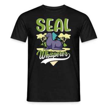 Robbenflüsterer Seerobbe Robbe Seehund - Männer T-Shirt - Schwarz - Vorne - AI Model Male 178 light (178cm)