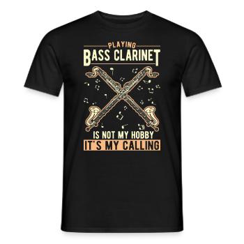 Clarinette basse Clarinettiste basse amateur - T-shirt homme - noir - Devant - AI Model Male 178 light (178cm)