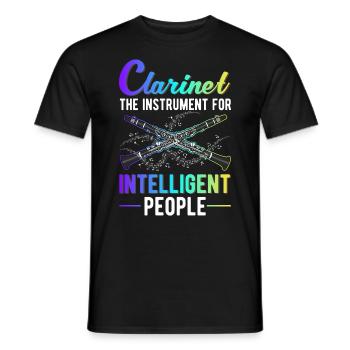 Instrument de clarinette pour personnes intelligentes - T-shirt homme - noir - Devant - AI Model Male 178 light (178cm)