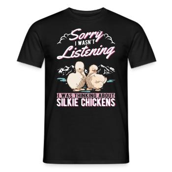 Silk Chicken Cadeau Silkie Chicken Silkie Chicken - T-shirt homme - noir - Devant - AI Model Male 178 light (178cm)