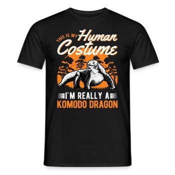 Komodo Dragon, Human Costume Waran - Men's T-Shirt - black - Front - AI Model Male 178 light (178cm)