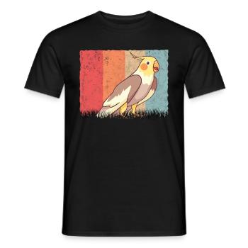Budgie Retro Welli Vintage - Men's T-Shirt - black - Front - AI Model Male 178 light (178cm)