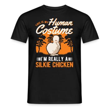 Silk Chicken Halloween Silkie Chicken - Men's T-Shirt - black - Front - AI Model Male 178 light (178cm)