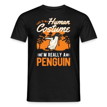 Pinguin Costume Humain Pinguin Pinguin - T-shirt homme - noir - Devant - AI Model Male 178 light (178cm)