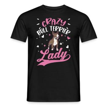 Crazy Bull Terrier Mme Bull Terrier - T-shirt homme - noir - Devant - AI Model Male 178 light (178cm)