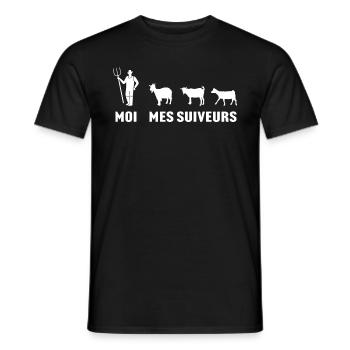 moi et mes suiveurs chèvres cadeau chèvre - T-shirt homme - noir - Devant - AI Model Male 178 light (178cm)