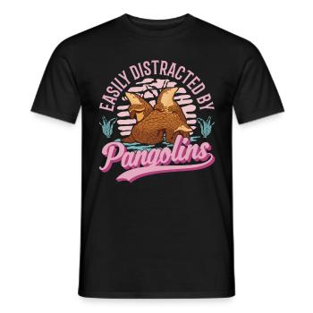 Easily distracted by Pangolins - Men's T-Shirt - black - Front - AI Model Male 178 light (178cm)