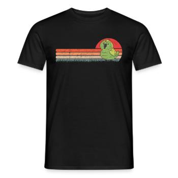 Kakapo Retro Nachtpapagei Vintage - Männer T-Shirt - Schwarz - Vorne - AI Model Male 178 light (178cm)
