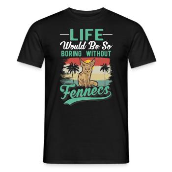 Fennek Geschenk Fennec Wüstenfuchs - Männer T-Shirt - Schwarz - Vorne - AI Model Male 178 light (178cm)