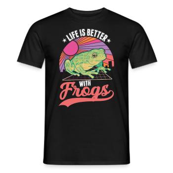 Das Leben ist besser mit Fröschen - Männer T-Shirt - Schwarz - Vorne - AI Model Male 178 light (178cm)