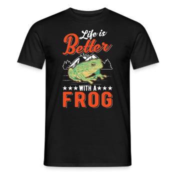 La vie est meilleure avec une grenouille - T-shirt homme - noir - Devant - AI Model Male 178 light (178cm)