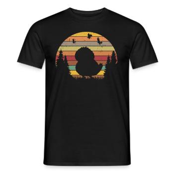 Kakapo Retro Nachtpapagei Vintage - Männer T-Shirt - Schwarz - Vorne - AI Model Male 178 light (178cm)