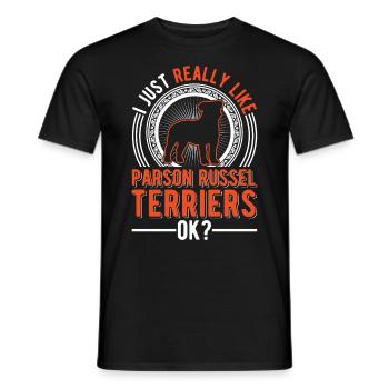 J’aime juste Parson Russell Terrier - T-shirt homme - noir - Devant - AI Model Male 178 light (178cm)