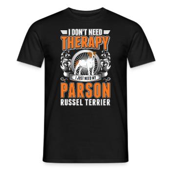 Parson Russell Terrier Therapy - Men's T-Shirt - black - Front - AI Model Male 178 light (178cm)