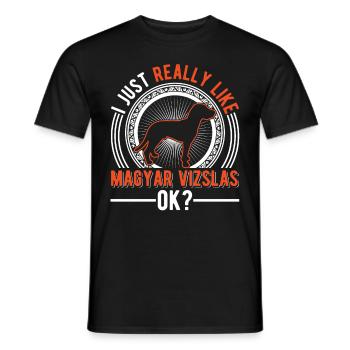 I just like Magyar Vizsla - Men's T-Shirt - black - Front - AI Model Male 178 light (178cm)