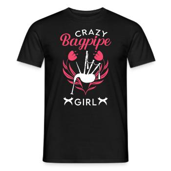 Fille de cornemuse folle - T-shirt homme - noir - Devant - AI Model Male 178 light (178cm)