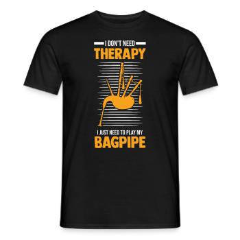 Bagpipes Therapy Bagpipers - Men's T-Shirt - black - Front - AI Model Male 178 light (178cm)