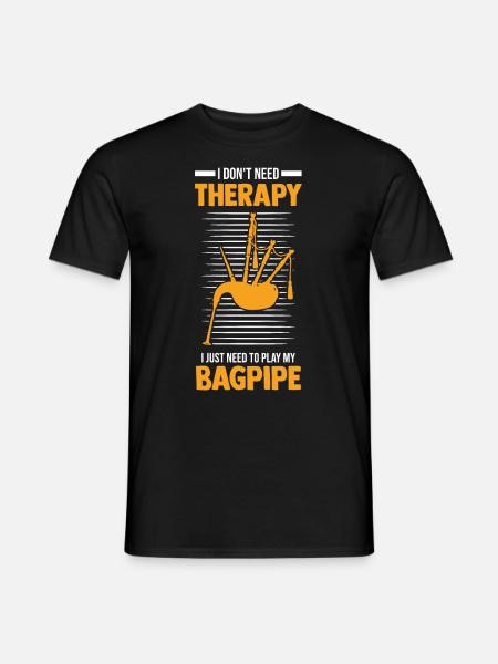 Bagpipes Therapy Bagpipers - Men's T-Shirt - black