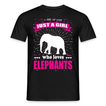 Just a Girl who loves Elefanten Outfit - Männer T-Shirt - Schwarz - Vorne - AI Model Male 178 light (178cm)