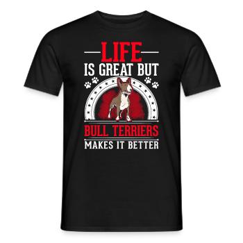 Cadeau Bull Terrier Miniature Bull Terrier - T-shirt homme - noir - Devant - AI Model Male 178 light (178cm)