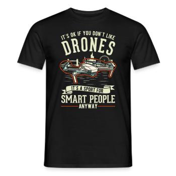 Drone Pilot Gift Drone Quadcopter - Men's T-Shirt - black - Front - AI Model Male 178 light (178cm)