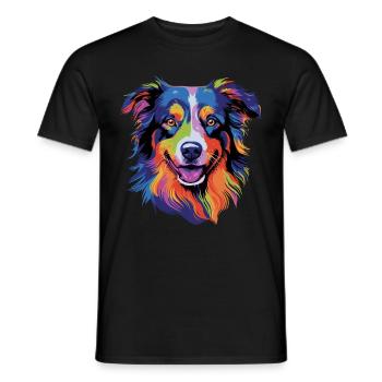 Berger Australien Coloré Aussie - T-shirt homme - noir - Devant - AI Model Male 178 light (178cm)