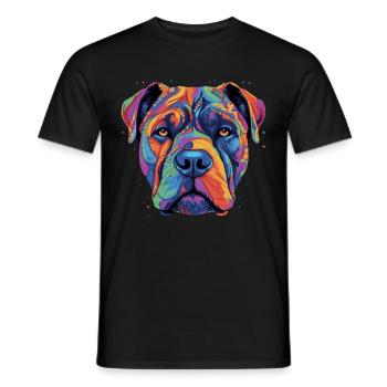 Cane Corso coloré Presa Canario - T-shirt homme - noir - Devant - AI Model Male 178 light (178cm)