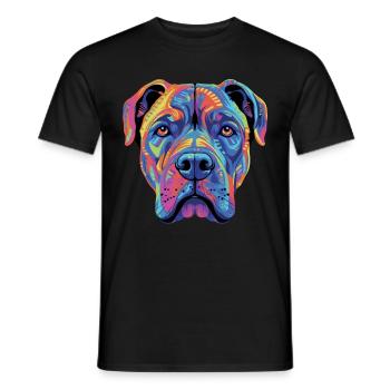 Cane Corso coloré Presa Canario - T-shirt homme - noir - Devant - AI Model Male 178 light (178cm)