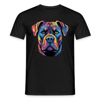Cane Corso coloré Presa Canario - T-shirt homme - noir - Devant - AI Model Male 178 light (178cm)