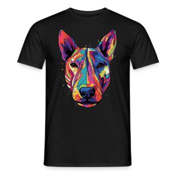 Bull Terrier Color Miniature Bull Terrier - Men's T-Shirt - black - Front - AI Model Male 178 light (178cm)