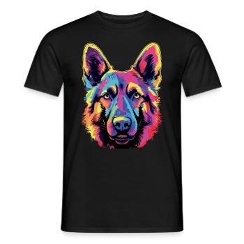 German Shepherd Color - Men's T-Shirt - black - Front - AI Model Male 178 light (178cm)
