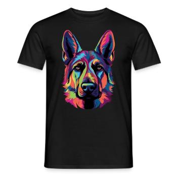 German Shepherd Color - Men's T-Shirt - black - Front - AI Model Male 178 light (178cm)