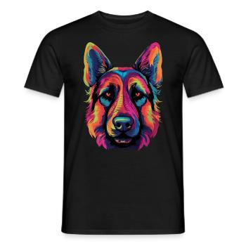 German Shepherd Color - Men's T-Shirt - black - Front - AI Model Male 178 light (178cm)