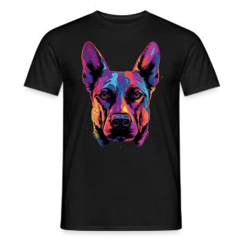 Berger Belge Malinois - T-shirt homme - noir - Devant - AI Model Male 178 light (178cm)