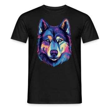 Sibirischer Husky Geschenk - Männer T-Shirt - Schwarz - Vorne - AI Model Male 178 light (178cm)
