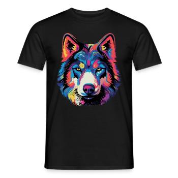 Sibirischer Husky Geschenk - Männer T-Shirt - Schwarz - Vorne - AI Model Male 178 light (178cm)