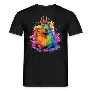 Capybara avec capybara couronne - T-shirt homme - noir - Devant - AI Model Male 178 light (178cm)